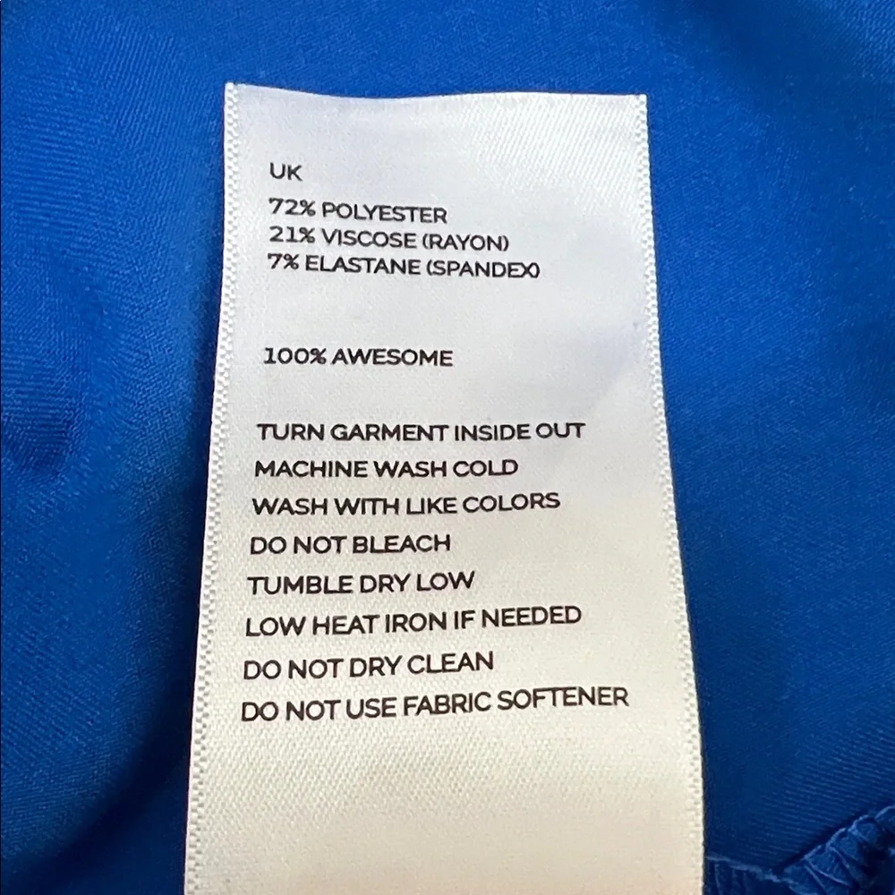 Figs Royal Blue V-Neck Short Sleeve Top Size XXL Technical Collection - Picture 7 of 7